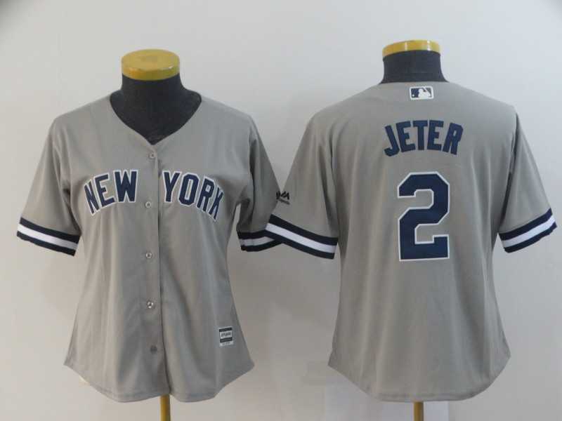 Women Yankees 2 Derek Jeter Gray Cool Base Jersey,We sell and wholesale Women Yankees 2 Derek Jeter Gray Cool Base Jersey on line form chian!